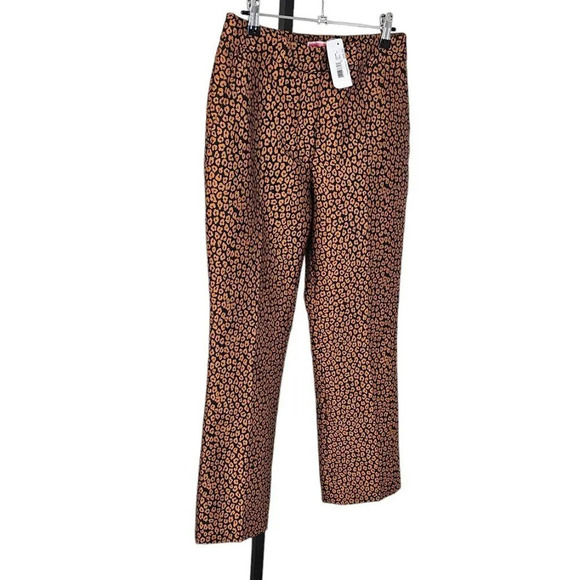 Kate  Spade Women's Flora Leopard Jacquard Print Crop Pants Size 2 NWT - Picture 4 of 12